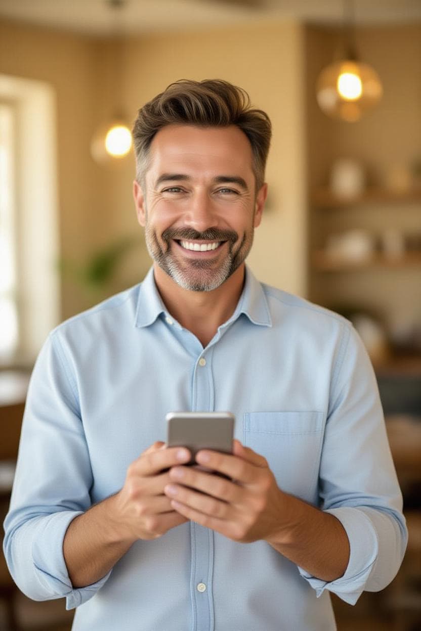 Résident signalant un problème via smartphone